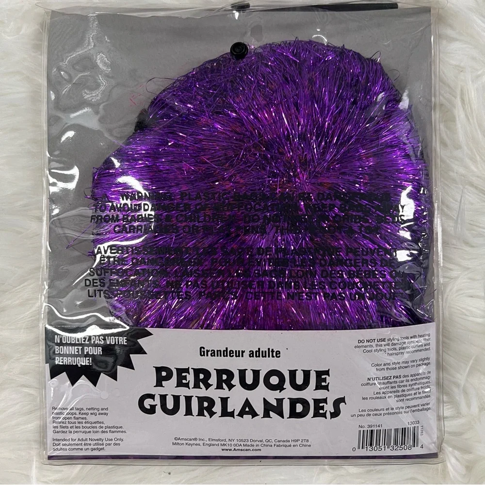 Vibrant Purple and Gold Tinsel Wig NEW Mardi Gras party NOLA New Orleans parade